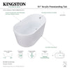 Aqua Eden 51-Inch Acrylic Freestanding Tub with Drain, Glossy White - VTDE513026BA Kingston Brass