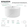 Kingston Brass Aqua Eden VTRO454523 45" Round Acrylic Freestanding Tub Kingston Brass