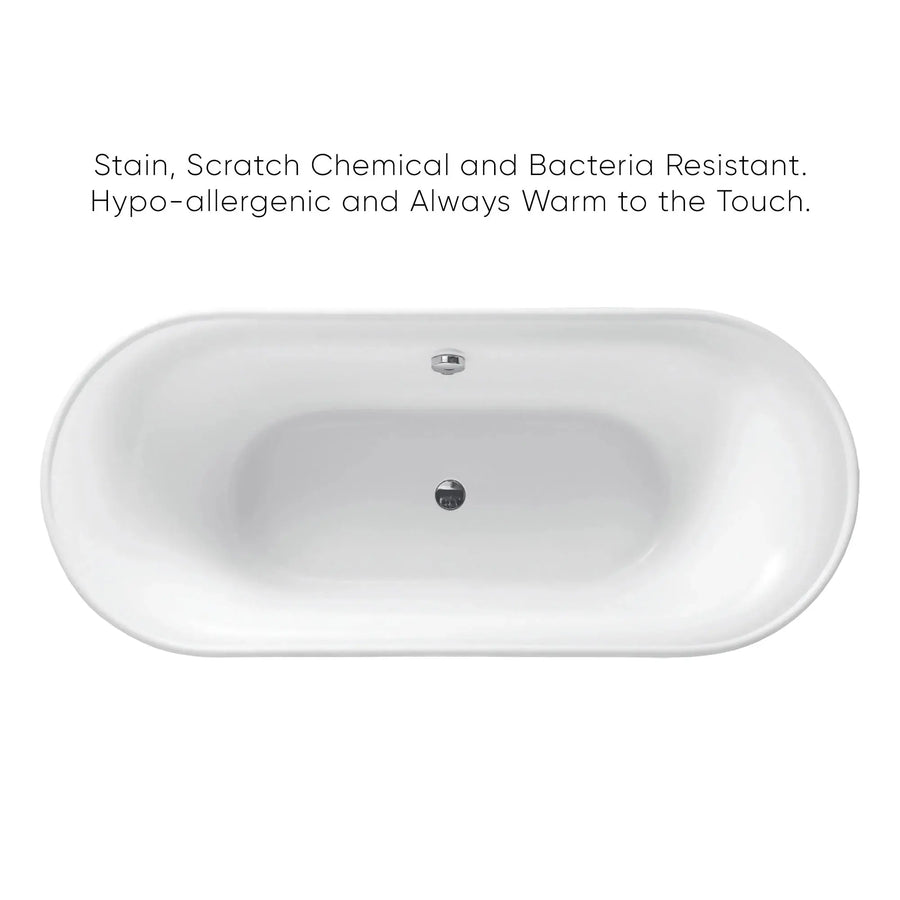 Whitehaus Collection WHBL175BATH Oval Double Side Freestanding Acrylic Soaking Bathtub