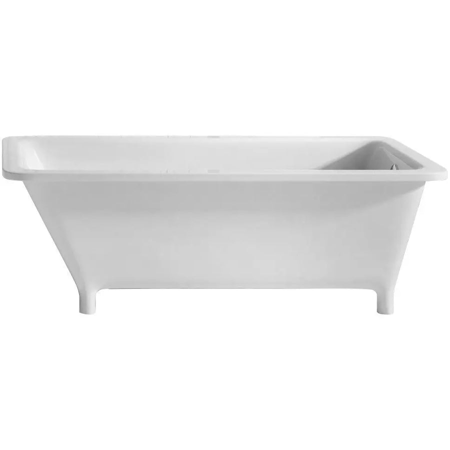 Whitehaus Collection WHSQ170BATH Angled Freestanding Acrylic Soaking Footed Bathtub