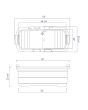 Alfi Brand AB1130 65" 2 Person Free Standing Cedar Wooden Bathtub with Fixtures & Headrests