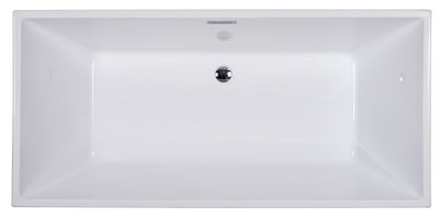 ALFI Brand AB8832 67 Inch White Rectangular Acrylic Free Standing Soaking Bathtub Alfi Trade Inc