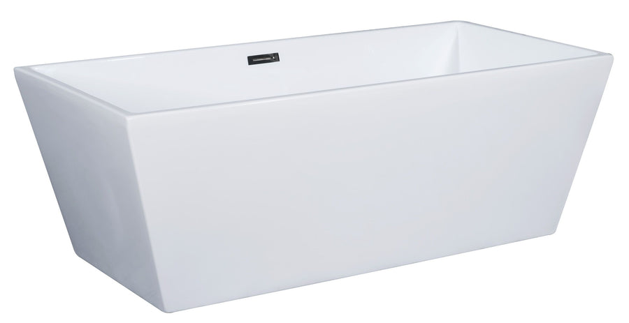ALFI Brand AB8832 67 Inch White Rectangular Acrylic Free Standing Soaking Bathtub Alfi Trade Inc