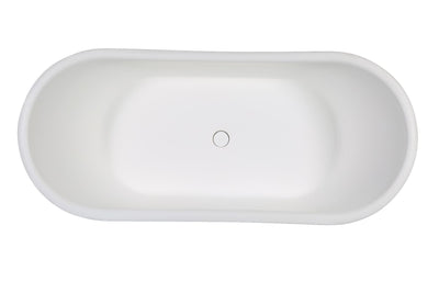 ALFI brand AB9950 67" White Matte Pedestal Solid Surface Resin Bathtub Alfi Trade Inc