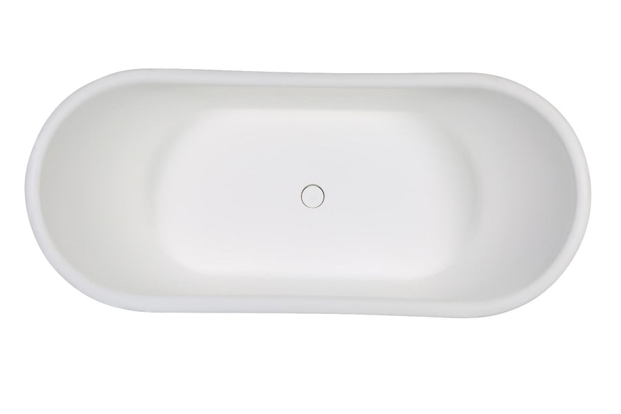 ALFI brand AB9950 67" White Matte Pedestal Solid Surface Resin Bathtub