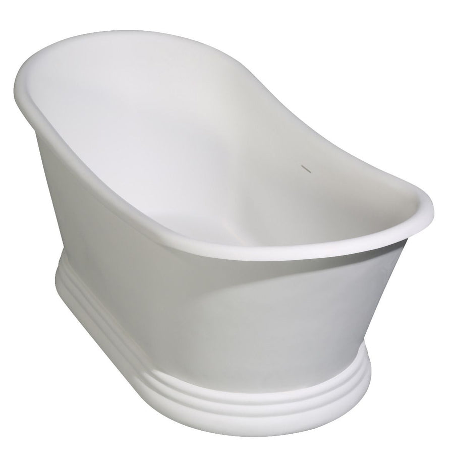 ALFI brand AB9950 67" White Matte Pedestal Solid Surface Resin Bathtub Alfi Trade Inc