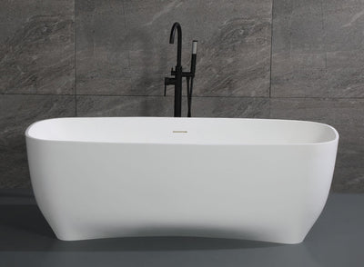 ALFI brand AB9980 67" White Matte Solid Surface Resin Freestanding Bathtub Alfi Trade Inc