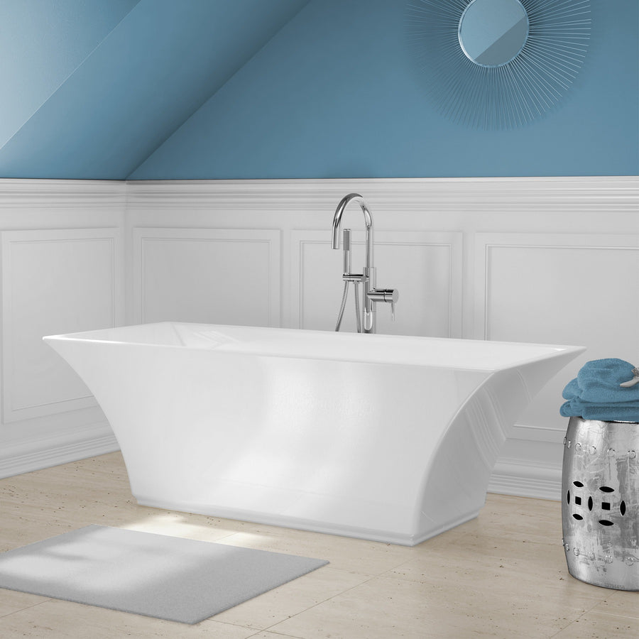 A & E Bath and Shower Abzu Acrylic 67" Premium Acrylic Rectangular Freestanding Tub