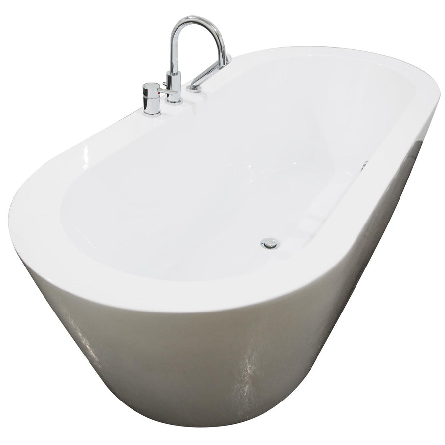 A & E Bath and Shower Una Acrylic 71" Premium Oval Freestanding Tub